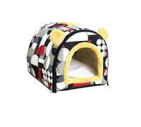 MQXDNFDC Cómoda casa para mascotas, para gatos, cachorros, gatitos, cama plegable portátil, cálida y suave, con forma de cueva, antiansiedad, para gatos y perros (geometría, 55 x 39 x 37 cm)
