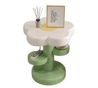 MQXDNFDC Daisy - Mesa auxiliar pequeña de 52 x 60 cm, moderna en forma de flor, para sala de estar, dormitorio, sofá, mesa auxiliar, mesa de noche redonda (blanco)