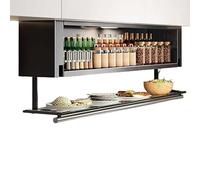 MQXDNFDC Estante de especias montado en la pared, organizador de especias colgante de acero al carbono, estantes magnéticos de cocina, estante de almacenamiento multifuncional para restaurante,
