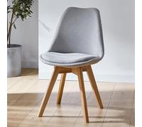 MQXDNFDC Juego de 1/2 sillas de comedor con patas de madera, sillas de cocina modernas tapizadas de lino, sillas de ocio sin brazos para cocina, sala de estar o comedor (juego de 1, naranja) (gris 1,