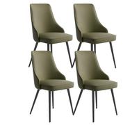 MQXDNFDC Juego de 4 sillas de comedor para cocina, sala de estar, sillas laterales de piel sintética a prueba de agua, con patas de metal, para cocina, sala de estar, mostrador (verde oscuro, B