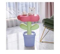 MQXDNFDC Mesa auxiliar creativa de tulipanes con forma de flor, pequeña mesa de centro decorativa, 60 x 41 cm, mesa auxiliar de resina para sofá, sala de estar, balcón, dormitorio, decoración de