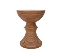 MQXDNFDC Mesa auxiliar de grano de madera sintética, color madera original, mesa de café redonda, estilo vintage, estilo escandinavo, para sala de estar