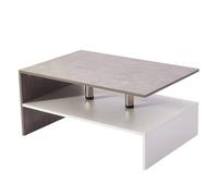 MQXDNFDC Mesa auxiliar móvil, mesa de café, libros, artículos diversos, estante de almacenamiento, mesa de salón, mesa de sofá, mesa de té blanco de hormigón, mesa auxiliar