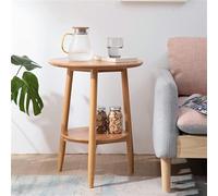MQXDNFDC Mesa auxiliar pequeña para sofá, mesa auxiliar de madera maciza, mesa de centro redonda, mesita de noche del norte de Europa, mesa de aperitivos, mesa de esquina, escritorio para laptop, para