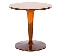 MQXDNFDC Mesa auxiliar redonda de acrílico con mesa extraíble, contemporánea, pequeña, fácil de limpiar, para decoración del hogar, dormitorio, oficina (marrón)
