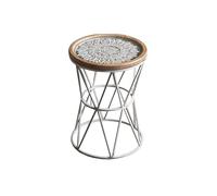 MQXDNFDC Mesa auxiliar redonda mesa auxiliar retro mesa auxiliar de madera mesa de esquina creativa pequeña mesa de té balcón sala de estar dormitorio mesa de café (color: A) interesante (A)
