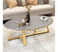 MQXDNFDC Mesa de centro de mármol y piedra, mesa de cóctel con patas cruzadas, mesa de café ovalada, mesa de café de pizarra nórdica, mesa de café para el hogar, mesa de café de mármol, mesa de color