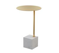 MQXDNFDC Mesa de centro pequeña de mármol para sala de estar, sofá, esquinas laterales, simple y creativa, de hierro forjado, mesa redonda pequeña (Argento) (paquete de 3)