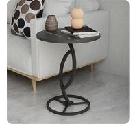 MQXDNFDC Mesa de sofá, losa de roca, sala de estar, mesa auxiliar redonda nórdica, mesita de noche, mesita de noche, mesa de centro pequeña (D) (Argento)