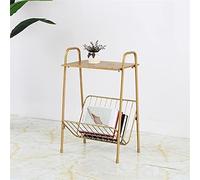 MQXDNFDC Mesa de sofá para sala de estar, mesa auxiliar de café, mesa auxiliar dorada para el hogar, sala de estar, sofá lateral, escritorio de té, mesita de noche, estante de almacenamiento, mesa