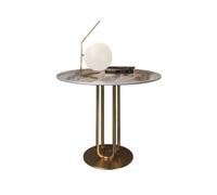 MQXDNFDC Mesa de sofá para sala de estar, mesa auxiliar de mesa de roca nórdica, armario lateral, mesa de centro pequeña, luz redonda de lujo, mesa auxiliar moderna, mesa auxiliar de mármol, mesa