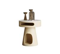 MQXDNFDC Mesa de té minimalista de ángulo redondo para sala de estar, mesa de té pequeña y familiar, muebles creativos