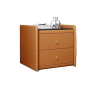 MQXDNFDC Mesas auxiliares dormitorio creativo minimalista mesita de noche doble cajón armario dormitorio mesita de noche de cuero templado encimera taquilla cama mesa auxiliar (color: B) (A)