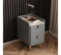 MQXDNFDC Mesita de noche estrecha con 2 cajones, mesita de noche delgada moderna de mediados de siglo con acabado de piel sintética, mesa auxiliar de cama de lujo para dormitorio y sala de estar (30 x