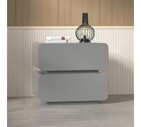 MQXDNFDC Mesita de noche inteligente con tira de luces LED duales, lujosa mesita de noche de madera maciza con 2 cajones, marco de madera maciza, mesita de noche moderna para dormitorio, sala de estar