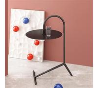 MQXDNFDC Nordic - Mesa auxiliar pequeña de metal, mesa auxiliar redonda creativa, mesa de esquina ligera de lujo, mesa de aperitivos, mesita de noche, para sala de estar, dormitorio, balcón (tamaño: