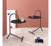 MQXDNFDC Nordic - Mesa auxiliar pequeña de metal, mesa auxiliar redonda creativa, mesa de esquina ligera de lujo, mesa de aperitivos, mesita de noche, para sala de estar, dormitorio, balcón (tamaño: