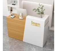 MQXDNFDC Recepción de recepción, moderno mostrador pequeño con cajón y gabinete de almacenamiento, estación de trabajo de computadora para salón, vestíbulo, oficina, tienda de ropa/tienda minorista
