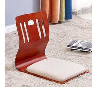 MQXDNFDC Silla de suelo sin patas, silla tatami para sala de estar, silla con respaldo de ventana de bahía, silla japonesa de madera, asiento de suelo para meditación, lectura (46 x 37 x 43 cm, 17)