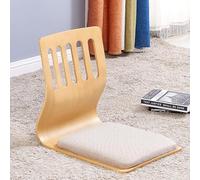 MQXDNFDC Silla de suelo sin patas, silla tatami para sala de estar, silla con respaldo de ventana de bahía, silla japonesa de madera, asiento de suelo para meditación, lectura (46 x 37 x 43 cm, 17)