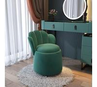 MQXDNFDC Silla giratoria de 360°, silla de tocador de terciopelo con almacenamiento, silla redonda sin brazos, moderna silla de club para sala de estar, guardería, dormitorio (44 x 44 x 60 cm), color