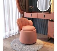 MQXDNFDC Silla giratoria de 360°, silla de tocador de terciopelo con almacenamiento, silla redonda sin brazos, moderna silla de club para sala de estar, guardería, dormitorio (44 x 44 x 60 cm), color