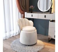 MQXDNFDC Silla giratoria de 360°, silla de tocador de terciopelo con almacenamiento, silla redonda sin brazos, moderna silla de club para sala de estar, guardería, dormitorio (44 x 44 x 60 cm), color