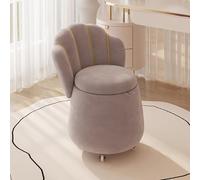 MQXDNFDC Silla giratoria, silla redonda de terciopelo tapizada, silla de barril moderna con almacenamiento para guardería, sala de estar, dormitorio, oficina, salón (44 x 44 x 60 cm, gris 1) (gris 1)