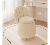 MQXDNFDC Silla giratoria, silla redonda de terciopelo tapizada, silla de barril moderna con almacenamiento para guardería, sala de estar, dormitorio, oficina, salón (44 x 44 x 60 cm, gris 1) (crema)