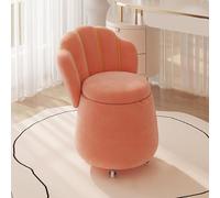 MQXDNFDC Silla giratoria, silla redonda de terciopelo tapizada, silla de barril moderna con almacenamiento para guardería, sala de estar, dormitorio, oficina, salón (44 x 44 x 60 cm, gris 1) (rosa)