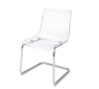 MQXDNFDC Sillas de comedor transparentes de acrílico transparente, sillas de cocina con patas de metal plateado, sillas de plástico modernas para bodas, restaurantes, banquetes (transparente)