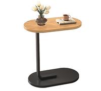 MQXDNFDC Small Spaces - Mesa auxiliar en forma de C para mesita de noche moderna con marco estable, fácil montaje para sofá y cama (color tronco)