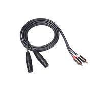 MQXFCZUX 1.5m Dual 3.5mm to Dual XLR Female Cable Noise Reduction Signal Patch Cable for Headphones and Home Theater Sturdy Braided Design Black