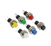 MQXFCZUX 100PCS DS-316 Blue Panel 10mm Momentary Off-(ON) Push Button Switch Upper Screw Thread