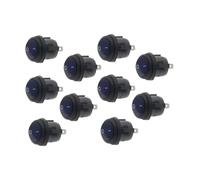 MQXFCZUX 10Pcs 2D2P-BLUE NO Light on/Off SPST Round Boat LED 20mm Rocker Switch no Light 10A