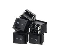 MQXFCZUX 10pcs Black 31x25mm Latching Rocker Switchs Power Switch I/O 6 Pins with Light 30A 250VAC KCD4