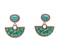 MQXFCZUX 13x35mm Green gold plated Stud Earrings Luxurious Style Exquisite Women Earring