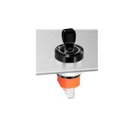 MQXFCZUX 16mm Waterproof High Current Metal Button Toggle Switch with LED Factory Direct with Indicator 5-24V Latching 2 Gears 1NO1NC(Black,5-24V)