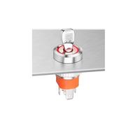 MQXFCZUX 16mm Waterproof High Current Metal Button Toggle Switch with LED Factory Direct with Indicator 5-24V Latching 2 Gears 1NO1NC(Silver Red Ring,220v)