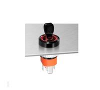 MQXFCZUX 16mm Waterproof High Current Metal Button Toggle Switch with LED Factory Direct with Indicator 5-24V Latching 2 Gears 1NO1NC(Black Red Ring,220v)