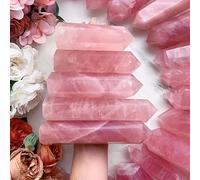 MQXFCZUX 1pc 4-5cm Rose Quartz Crystal Tower Pillar 6 Sided Single Point Stone