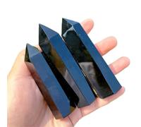 MQXFCZUX 1pc 9-11cm Black Obsidian Crystal Tower Large Hexagonal Pillar for Home Decoration and Holiday Gifts