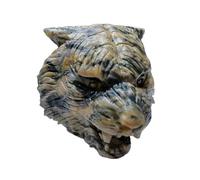 MQXFCZUX 1pcs 6.5cm Tiger Skin Jade Stone Head Crystal Carving Animal Figurine Gemstone Crafts