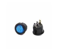 MQXFCZUX 1Pcs Blue KCD1 220v ON/Off 3Pin Round Rocker Switch LED Illuminated with Light, Light Switch