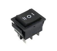 MQXFCZUX 1PCS KCD4 Black Rocker Switch Power Switch ON-Off-ON 3 Position 6 Pins The Arrow is Reset 16A 250VAC/ 20A 125VAC(ON-Off-ON)