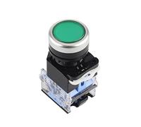 MQXFCZUX 1PCS Push Button Switch LA38-11BN LA38-11BNZS NO/NC Momentary/Latching 22mm 4 Screws Round Panel Cutout 2 Position Knob Switch (Color : Green, Size : Self Reset)
