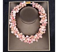 MQXFCZUX 20" 5 Rows Gems Stone Opal Crystal Necklace Cute For Women