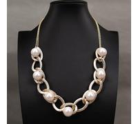 MQXFCZUX 21'' White Sea Shell Pearl Big Fashion Gold Color Chain Chokers Necklace Women Jewelry Gifts