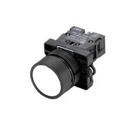 MQXFCZUX 22mm XB2-EA Push Button Switch Start/Stop Black/White Arrow 10A/415V Self-Reset/Momentary Symbol Button Switch(White)